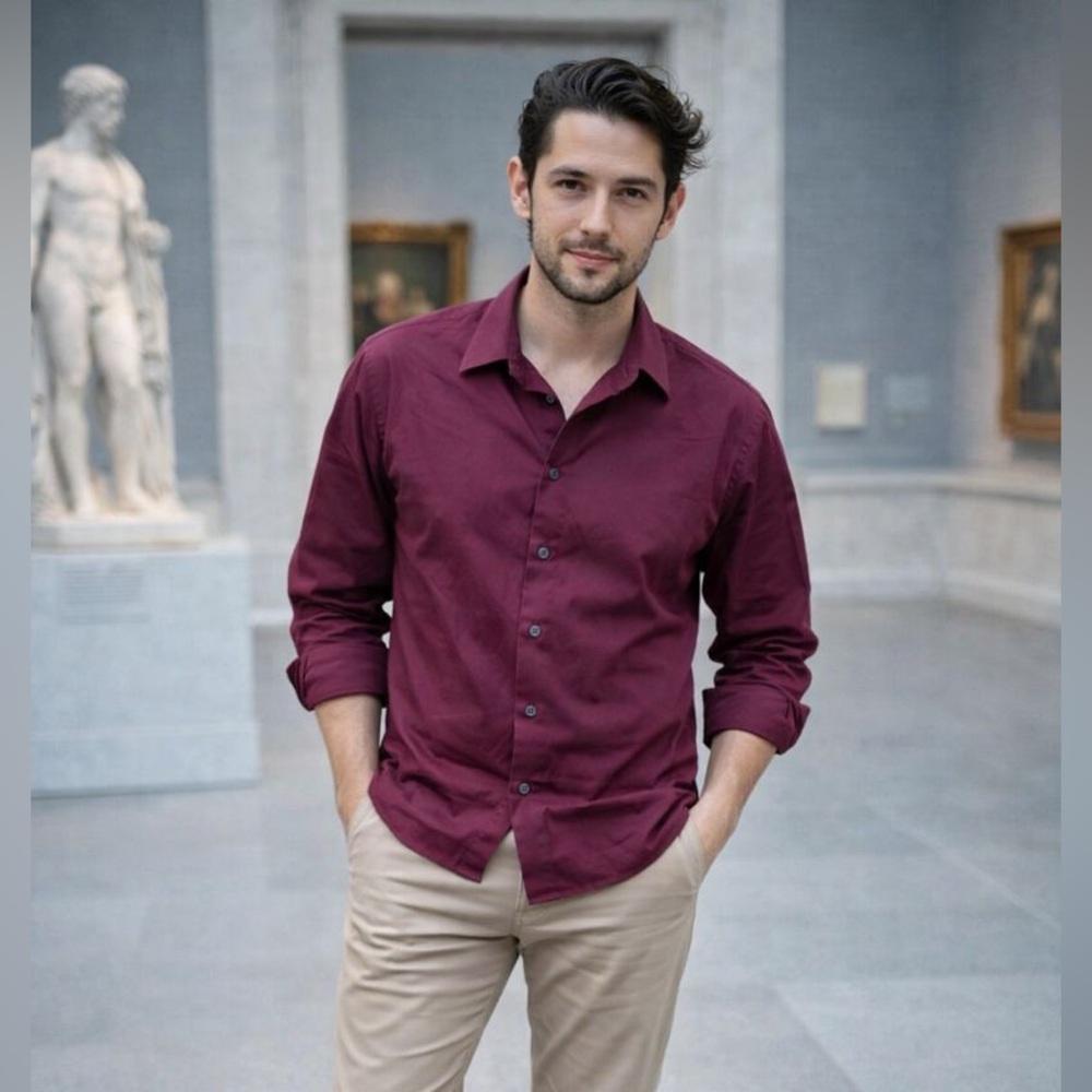 Men's Structure Button Down Collared Shirt - image 1